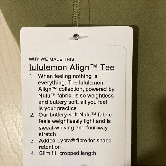NWT Lululemon align tee - Picture 4 of 6